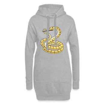 Serpent Musicien Flûte Musique - Sweat-shirt à capuche long Femme - gris chiné - Devant