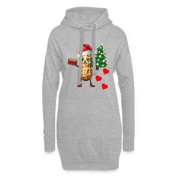 Erdnuss herzlich Weihnachten Grüße Chrismas Xmas - Hoodie-Kleid - Grau meliert - Vorne