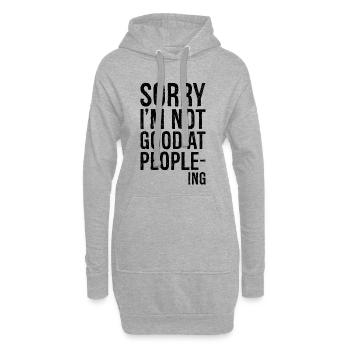 sorry I'm not good at peopleing funny shirt - Sweat-shirt à capuche long Femme - gris chiné - Devant
