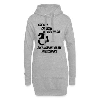Allez-vous me vérifier, moi ou mon fauteuil roulant ? # - Sweat-shirt à capuche long Femme - gris chiné - Devant