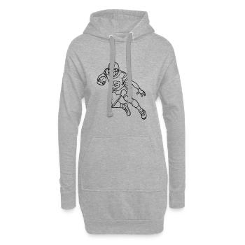 American Footballer Line Art - Hoodie-Kleid - Grau meliert - Vorne