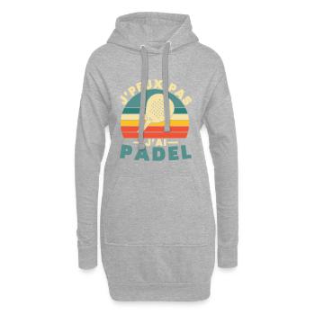 Ich kann kein Padel haben - Hoodie-Kleid - Grau meliert - Vorne