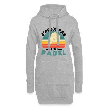 Ich kann kein Padel haben - Hoodie-Kleid - Grau meliert - Vorne