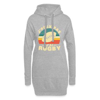 Je peux pas j ai Rugby Humour cadeau - Sweat-shirt à capuche long Femme - gris chiné - Devant