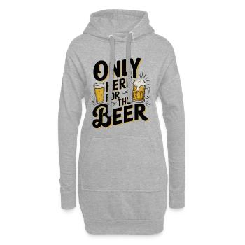 Nur hier für das Bier lustige Trinkparty Design - Hoodie-Kleid - Grau meliert - Vorne