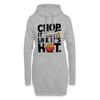 Hachez-le comme s’il était chaud Cuisine drôle Chef cuisine - Sweat-shirt à capuche long Femme - gris chiné - Devant