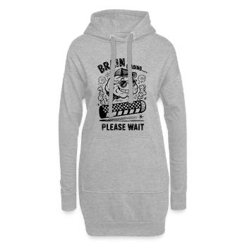 Brain Loading Funny Intelligent Humor Progress Art - Hoodie Dress - heather grey - Front