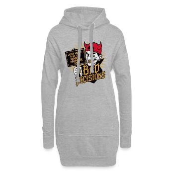 Schwarzer Humor und schlechte Entscheidungen Lustiges Teufelsdesign - Hoodie-Kleid - Grau meliert - Vorne