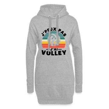 Je peux pas j ai Volley Humour cadeau - Sweat-shirt à capuche long Femme - gris chiné - Devant