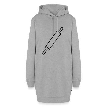 Nudelholz Skizze - Hoodie-Kleid - Grau meliert - Vorne