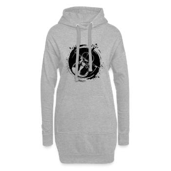 Geige Skizze - Hoodie-Kleid - Grau meliert - Vorne
