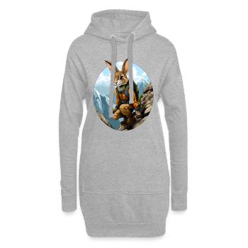 Lapin Alpiniste / Lapin de randonnée - Sweat-shirt à capuche long Femme - gris chiné - Devant