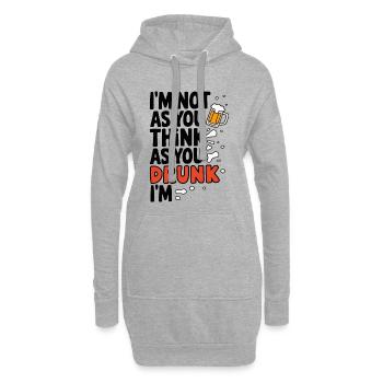 Ich bin nicht betrunken Lustiges Bier Zitat Design - Hoodie-Kleid - Grau meliert - Vorne