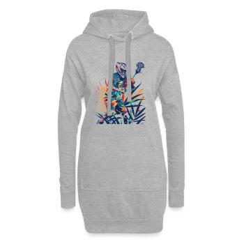 Look de bande dessinée de joueur de crosse - Sweat-shirt à capuche long Femme - gris chiné - Devant