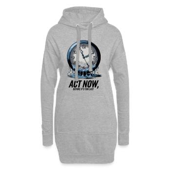 Melting Clock Act Now Conscience climatique Art - Sweat-shirt à capuche long Femme - gris chiné - Devant
