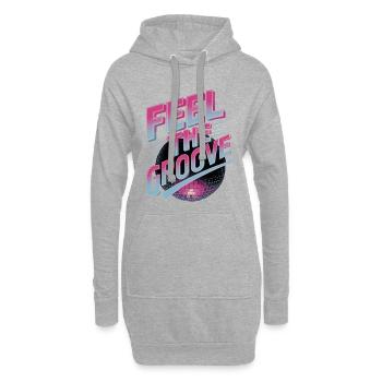 Spüren Sie den Groove Retro Disco Dance Vibes - Hoodie-Kleid - Grau meliert - Vorne