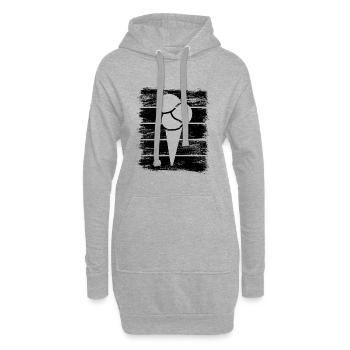 Cornet de crème glacée - Sweat-shirt à capuche long Femme - gris chiné - Devant