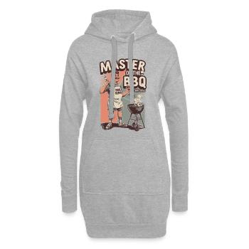 Retro BBQ Master Lustiger Grill König - Hoodie-Kleid - Grau meliert - Vorne