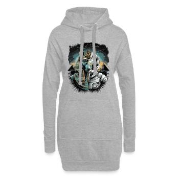 Antiker Astronaut Anubis Futuristische Weltraumgottheit - Hoodie-Kleid - Grau meliert - Vorne