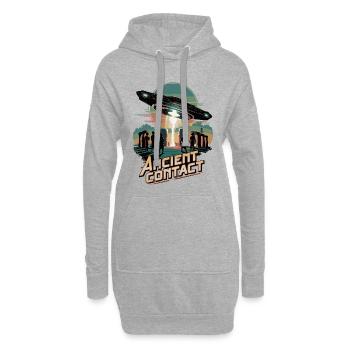 Uralte Astronauten-Begegnung mit Stonehenge UFO - Hoodie-Kleid - Grau meliert - Vorne