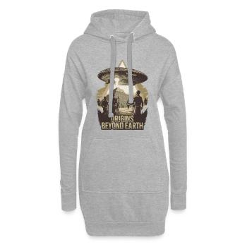 Ursprünge jenseits der Erde UFO Uralter Mythos - Hoodie-Kleid - Grau meliert - Vorne