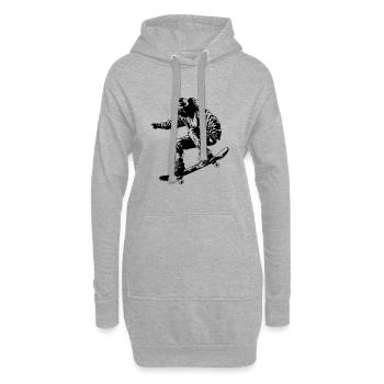 Skateboarder - Hoodie-Kleid - Grau meliert - Vorne