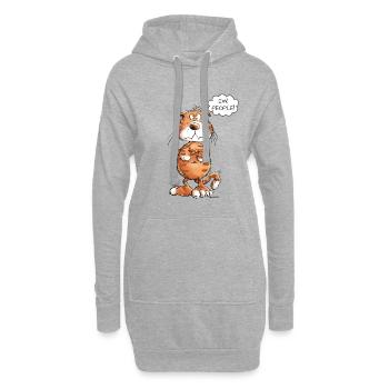 ew gens chat rouge disant chats - Sweat-shirt à capuche long Femme - gris chiné - Devant