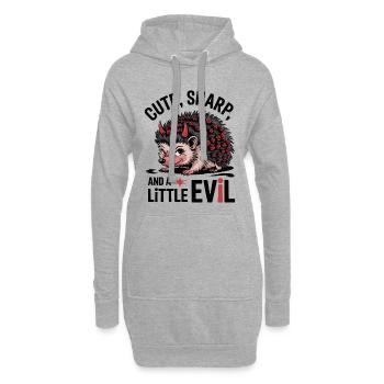Mignon, vif et un petit hérisson maléfique - Sweat-shirt à capuche long Femme - gris chiné - Devant