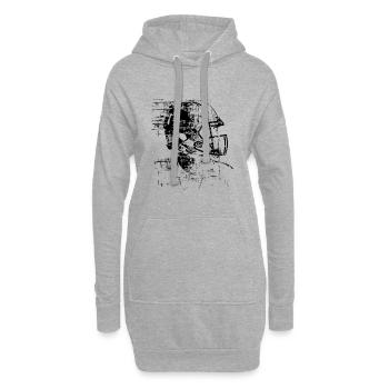 Football Helm - Hoodie-Kleid - Grau meliert - Vorne