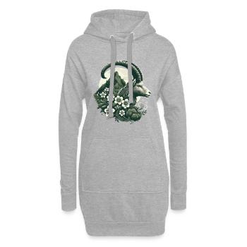 Steinbock Sternzeichen - Bergziege Astrologie - Hoodie-Kleid - Grau meliert - Vorne