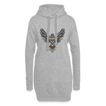 Tribal Hawk Boho Falke Vogel Bohemian Totem - Hoodie-Kleid - Grau meliert - Vorne