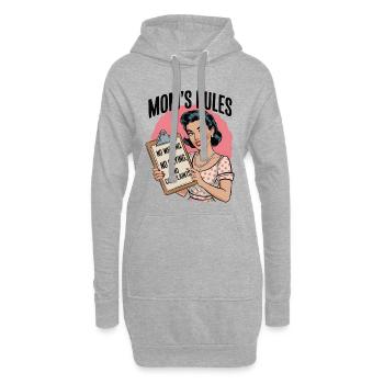 Chemise Mom’s Rules | Design rétro amusant - Sweat-shirt à capuche long Femme - gris chiné - Devant