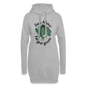 Sage Advice Eat Your Greens Lustiges Geschenk - Hoodie-Kleid - Grau meliert - Vorne