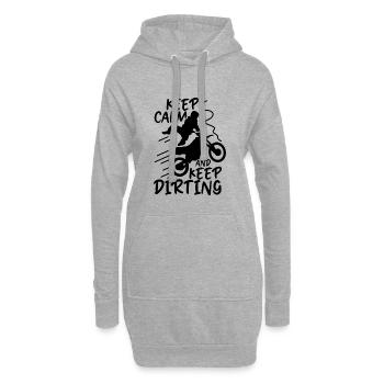 Witziger Motocross Witz - Hoodie-Kleid - Grau meliert - Vorne