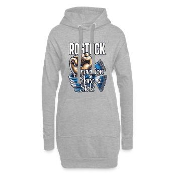 Rostock Fussball Fan-Schal - Hoodie-Kleid - Grau meliert - Vorne
