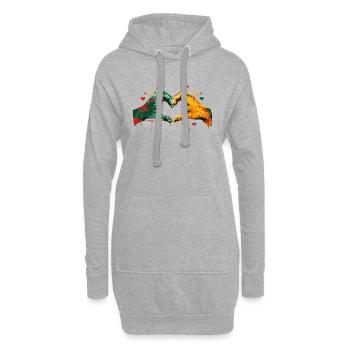 African Heart Black History Month African American - Hoodie-Kleid - Grau meliert - Vorne