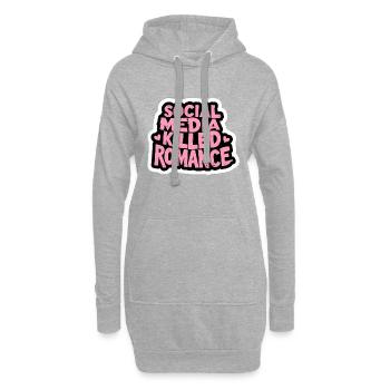Les médias sociaux ont tué la romance - Sweat-shirt à capuche long Femme - gris chiné - Devant