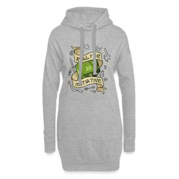 Lancez l’initiative – Découpez votre destin - Sweat-shirt à capuche long Femme - gris chiné - Devant