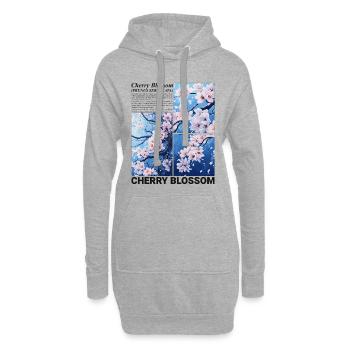 Kirschblüte Blume Sakura Frühling Natur Geschenk - Hoodie-Kleid - Grau meliert - Vorne