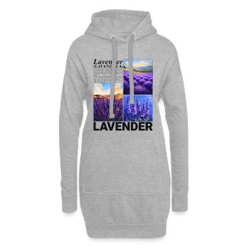 Lavendel Lavandula Natur Provence Botanik Geschenk - Hoodie-Kleid - Grau meliert - Vorne