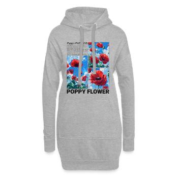 Coquelicot Nature Esthétique Botanique Fleur Cadeau - Sweat-shirt à capuche long Femme - gris chiné - Devant