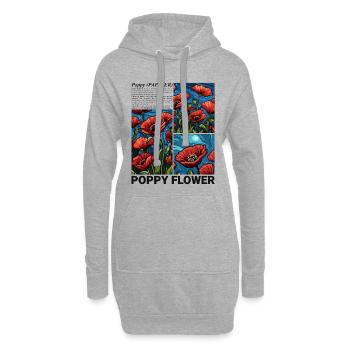 Coquelicot Nature Fleur Botanique Esthétique Cadeau - Sweat-shirt à capuche long Femme - gris chiné - Devant