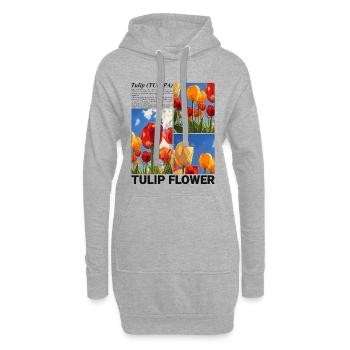 Tulpe Frühling Natur Blume Botanik Geschenk - Hoodie-Kleid - Grau meliert - Vorne