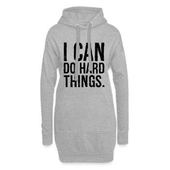 Je peux faire des choses difficiles - Sweat-shirt à capuche long Femme - gris chiné - Devant