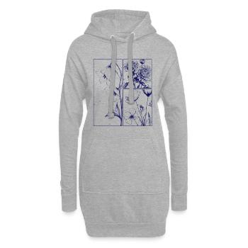 Chrysanthème floral Campanule Cadeau botanique - Sweat-shirt à capuche long Femme - gris chiné - Devant