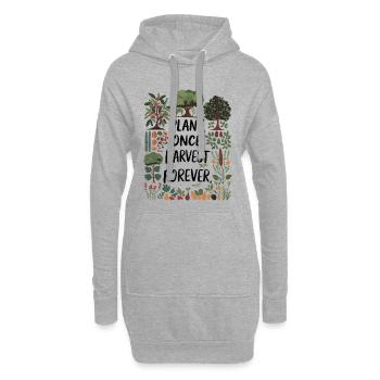 Planter une fois, récolter pour toujours - Permaculture Design - Sweat-shirt à capuche long Femme - gris chiné - Devant