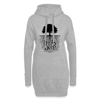 Wurzeln liegen tief - Baum des Lebens Naturdesign - Hoodie-Kleid - Grau meliert - Vorne