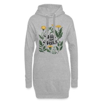 Wild, kein Unkraut - Dandelion Botanical Design - Hoodie-Kleid - Grau meliert - Vorne