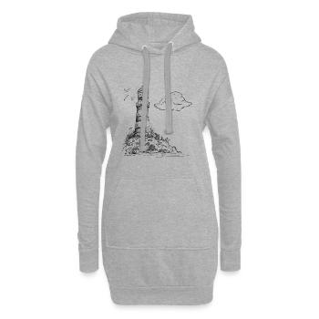 Leuchtturm Sketch Meer Urlaub - Hoodie-Kleid - Grau meliert - Vorne
