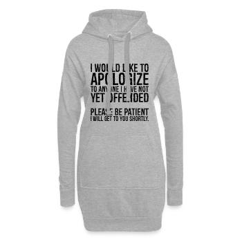 Je voudrais m’excuser auprès de tous ceux que je n’ai pas encore - Sweat-shirt à capuche long Femme - gris chiné - Devant